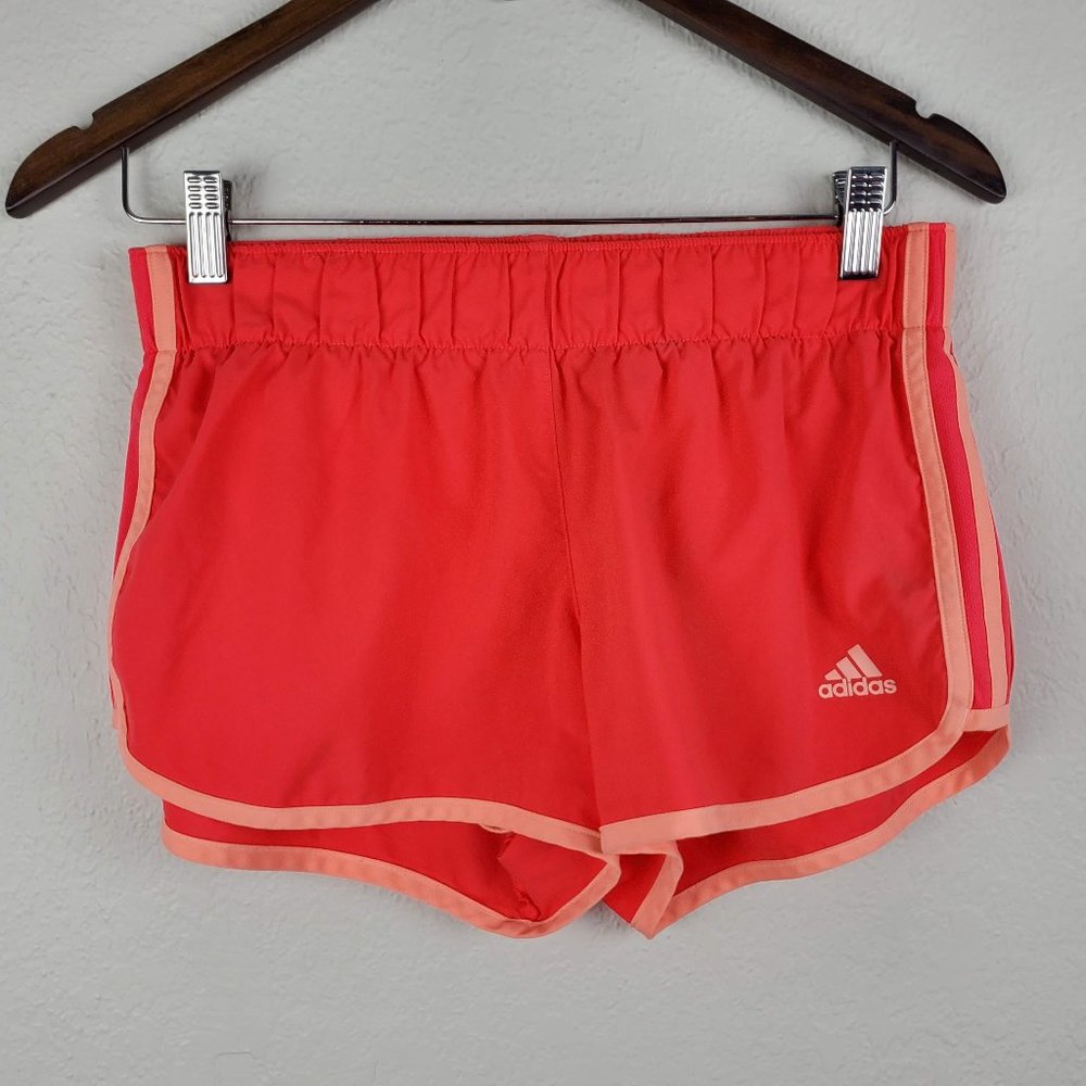 Adidas Orange Athletic Shorts Mesh Lining Small